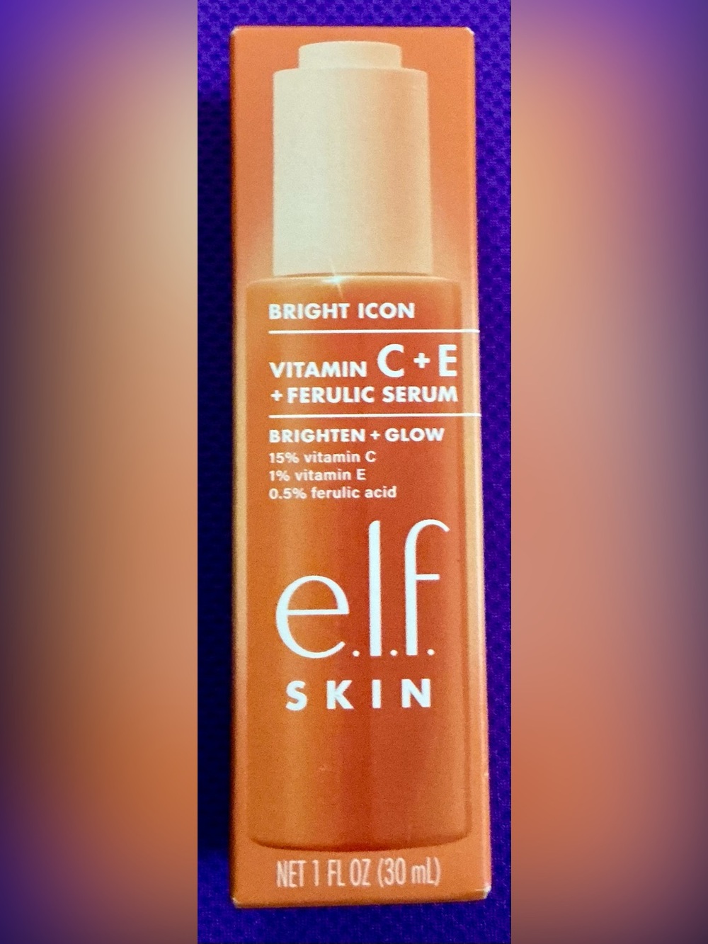 ELF Bright Icon Vitamin C + E + Ferulic Serum — Orange & White